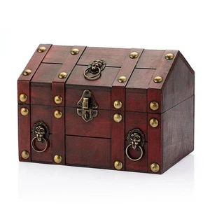 Vintage Treasure Chest Box, Pirate Keepsakes Box for Kids Gifts Pirate Theme ... - Picture 1 of 9