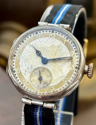 Vintage Military WW1 Rolex Silver Trench Watch Williamstown Naval Yard 1918 - image 1 of 4