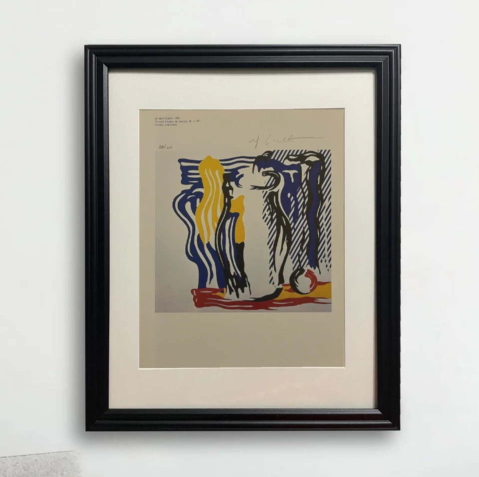 Impressão original assinada à mão por Roy Lichtenstein com certificado de autenticidade e avaliação de +US$ 3.500 - Imagem 1 de 4