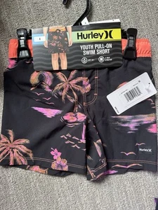 Hurley Youth Pull On Swim Shorts Boys Size 4 UPF 50+ Stretch New - Picture 1 of 4