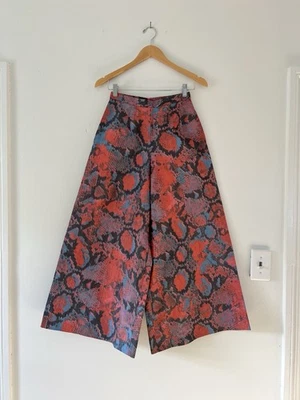 Брюки Nikki Chasin 0 Clem широкие брюки красные синие змеиная кожа хлопок лен высокие - Изображение 1 из 4