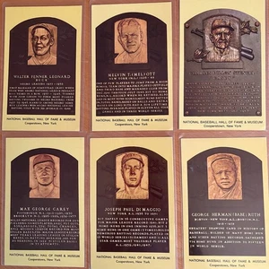 BASEBALL SET of 6 HOF Cooperstown NY Museum; Stengel, Ruth, Leonard, ALL Mint - Picture 1 of 8