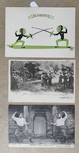 SCHERMA FENCING HUMOUR-LOTTO 3 CARTOLINE-D11-181 - Picture 1 of 1