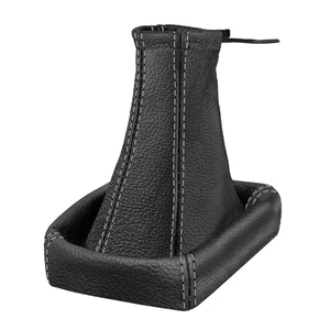 Schaltsack Schaltmanschette für Opel Zafira A 100% echtes Leder Schwarz Grau - Picture 1 of 6