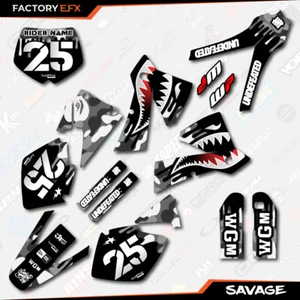Gray Savage Racing Graphics Kit fits 2001-2002 KTM 125 250 380 400 450 500 - Foto 1 di 5
