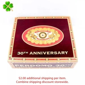 Perdomo Torpedo Sun Grown 30th Anniversary Wood Cigar Box 9.5" x 8.25" x 2.75" - Picture 1 of 12