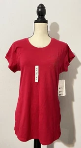 BEVERLY HILLS Polo Club Women’s Short Sleeve T-Shirt Red Rhinestone Logo XLarge - Picture 1 of 6
