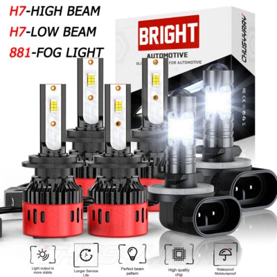 For Hyundai Santa Fe 2007 LED Headlight High Low Fog light Bulbs Kit 6000K - image 1 of 4