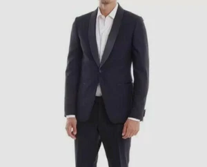 $1595 Z Zegna Men's Navy Drop 8 Slim Fit Tuxedo Sport Coat 48C US 38S yoc0823 - Picture 1 of 3