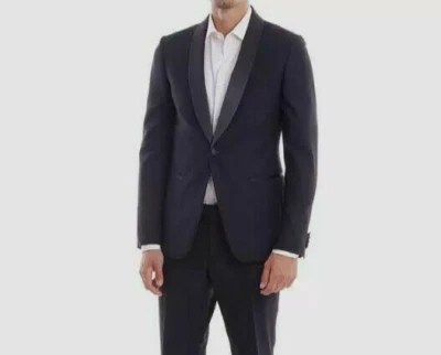 Casaco esportivo smoking slim fit azul marinho Drop 8 Zegna US$ 1595 48C EUA 38S yoc0823 - Imagem 1 de 3