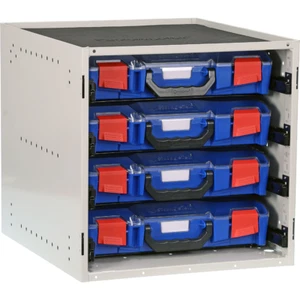 StorageTek Cabinet Complete with 4 x Small Clear Lid Cases Blue | 33SCS4SA-BL - Picture 1 of 1