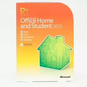 Genuine Microsoft Office 2010 Home and Student Family Pack for 3 PCs RETAIL Box - Picture 1 of 4