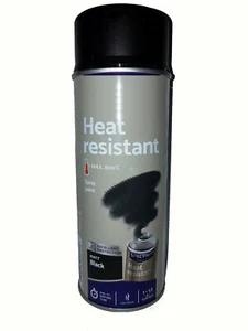 Ofenlack Grilllack Thermolack hitzebeständiger Lack 800°C schwarz-matt 400ml  - Bild 1 von 2