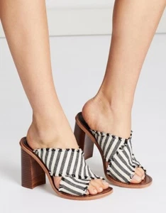 Senso Willa Chunky Sandal Heels Size 39 in Zebra Monochrome Stripes - Picture 1 of 5