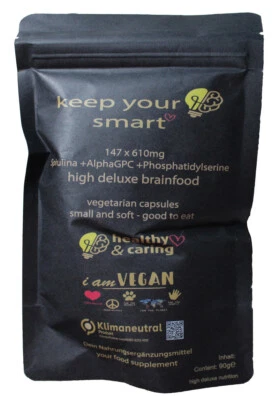 HEALTHY & CARING Alpha - GPC - Espirulina - Fosfatidilserina - 147 cápsulas x 610 mg - Sin rellenos