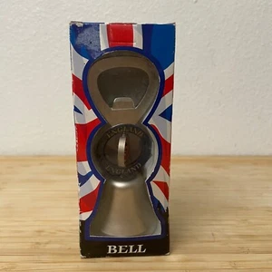 Campana de recuerdo Elgate Inglaterra Reino Unido británico abrebotellas vajilla de plata nuevo en caja - Imagen 1 de 6
