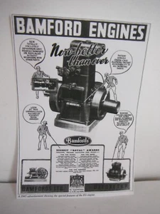 1945, "BAMFORDS" BENZIN- & DIESELMOTOREN WERBUNG (LAMINIERTE FOTOKOPIE) Z. B. SERIE - Bild 1 von 1