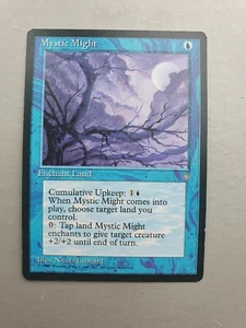 Mystic Might, MTG Ice Age (1995), Rare Blue Enchant Land NM - Picture 1 of 2