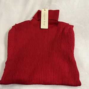 Copper Key Ladies Turtle Neck Sweater Color Red Size M - Picture 1 of 8