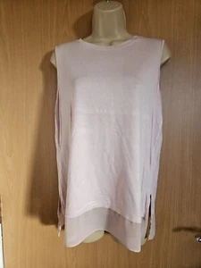 MARLA WYNNE LAYER ärmelloses Trägershirt T-Shirt Top S Oversized Nude Farbton Pfirsich Rosa - Bild 1 von 17