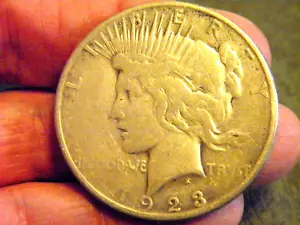 1923-S  Peace Silver Dollar 90% Silver Not Cleaned Rate Fine To X-Fine ? Z11 - Picture 1 of 2