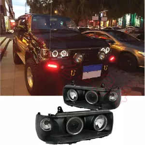 Headlights For Toyota Land Cruiser Fj 80 1990 1991 1992 1993 1994-1997 Black LHD - Picture 1 of 8