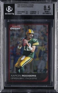 Bowman 2006 cromo #201 Aaron Rodgers BGS 8,5 casi nuevo-como nuevo+ Green Bay Packers - Imagen 1 de 2