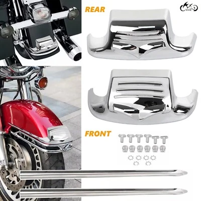 Borde de lanza punta de guardabarros trasero y delantero cromado para Harley Road King Heritage Softail Foto 1 de 4