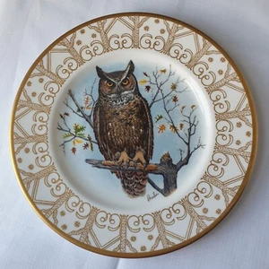 Plato de búho Edward Marshall Boehm 27,5 cm gran búho cornudo edición limitada - Imagen 1 de 2