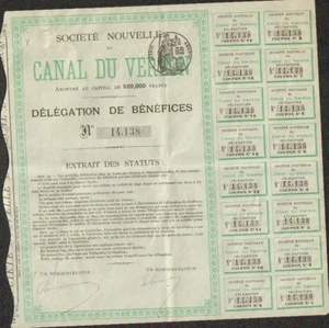 Société Nouvelle du CANAL DU VERDON (V) - Picture 1 of 1