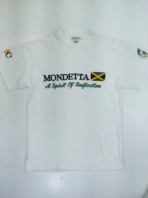 Camiseta Mondetta De Colección Rara Bordada Bandera Jamaica Talla Mediana Unificación Foto 1 de 4