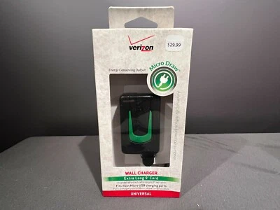 NUEVO CARGADOR DE PARED VERIZON UNIVERSAL Micro Draw sellado Micro USB 9 pies  Foto 1 de 4