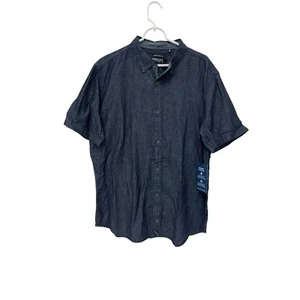 Kenneth Cole New York Eco Denim Button Up Shirt Mens Size XL Blue Cotton NWT - Picture 1 of 13