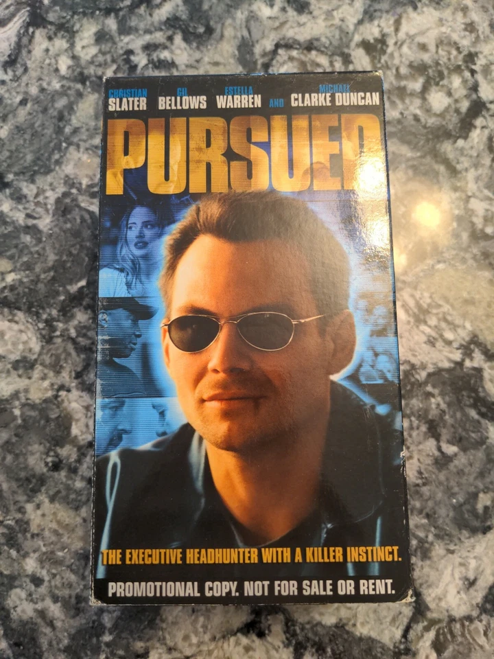 Pursued (VHS, 2004) Christian Slater Horror Rare Demo Screening Copy Promo - Image 1 of 1