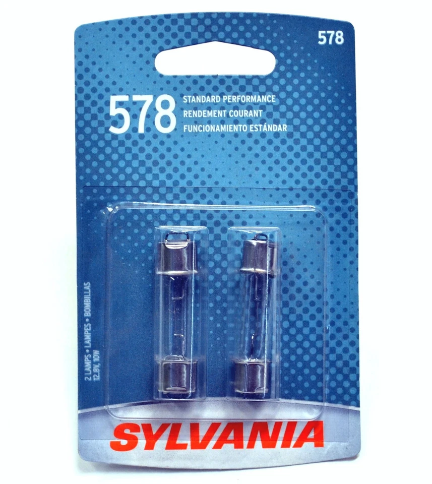Lámpara de repuesto Sylvania Basic 578 10W dos bombillas interior mapa luz hecha en EE. UU. Foto 1 de 4