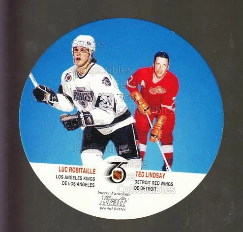 1991-92 Kraft #70 Luc Robitaille, Ted Lindsay - Image 1 of 1