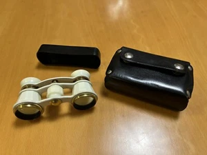 Vintage Opera Glasses Soviet Theater Binoculars in Leather Case - made in USSR - Picture 1 of 16