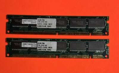 Sun X7037A 128MB KIT (2x 370-3797 64MB ECC 50ns DIMMs) Sun Ultra 5, Sun Ultra 10 - Image 1 of 4