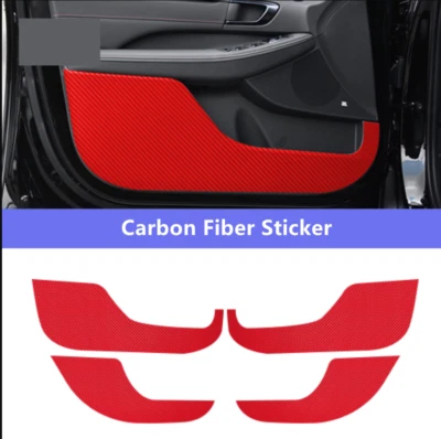 For Hyundai Sonata 2020-2023 Vinyl decal Red Carbon Fiber Door Anti Kick panel - Image 1 of 3