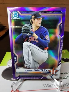 Forrest Whitley Purple Bowman Chrome /250 (Blemish) - Picture 1 of 4