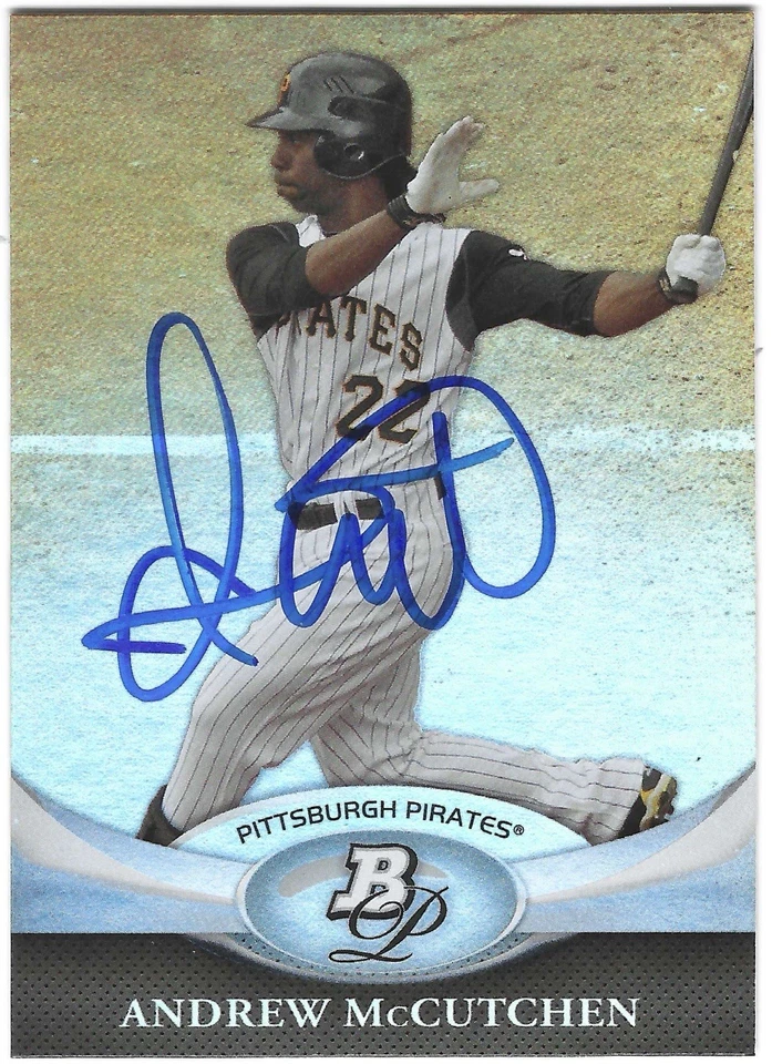 ANDREW MCCUTCHEN SIGNED 2011 BOWMAN PLATINUM CARD PITTSBURGH PIRATES #79 - Image 1 of 1