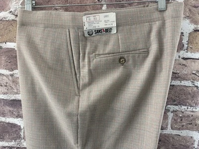 Pantalones Sansabelt Jaymar 38x30 Micro Pata de Gallo Mezcla Lana Abuelo Hecho en EE. UU. Foto 1 de 4