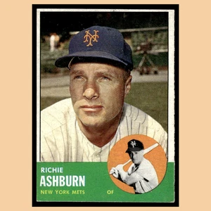 Richie Ashburn #135 1963 Topps New York Mets Baseball Card MLB EX - Picture 1 of 4