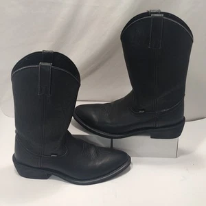 Justin Cowboy Boots Men’s Size 11 EE Black Leather Western Boots - Picture 1 of 14