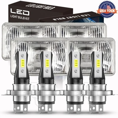 4pcs For 1978-1991 Chevrolet G10 G20 G30 4x6'' LED Headlights Hi/Lo Beam  DRL Foto 1 de 4