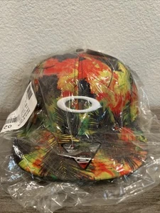 New Oakley Cali High Hawaiian Floral Sublimated Mesh Back Trucker Snapback Hat - Picture 1 of 9