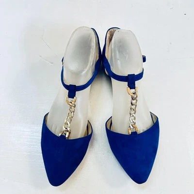 Zapatos con correa en T azul Cape Robbin talla 10 gamuza  Foto 1 de 4