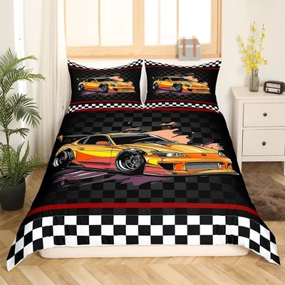 Capa de edredom esportes radicais (sem edredom) queen 3 peças para crianças, listras vermelhas... - Imagem 1 de 4