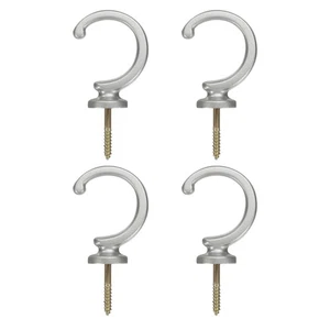 4 piezas soportes para cortinas, ganchos para cortinas de aleación de zinc montados en la pared, plateados - Imagen 1 de 6