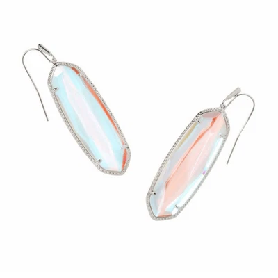 "Aretes colgantes Kendra Scott Eleanor rodio sobre latón vidrio dicroico 2,03"" x 57""" Foto 1 de 4